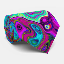 Trippy Sky Blue Abstrakt Retro Liquid Swirl Krawatte