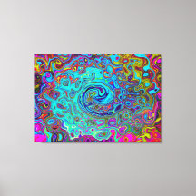 Trippy Sky Blue Abstrakt Retro Liquid Swirl