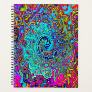 Trippy Sky Blue Abstrakt Retro Liquid Swirl Planer