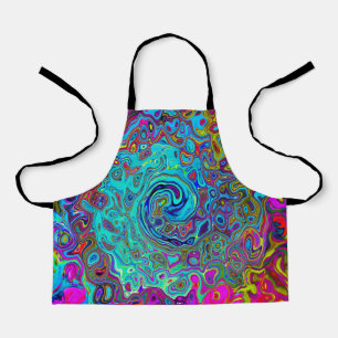 Trippy Sky Blue Abstrakt Retro Liquid Swirl Schürze