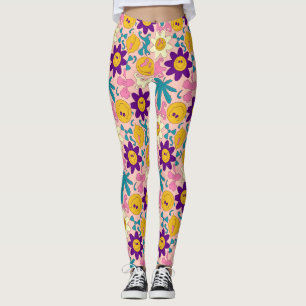 Trippy Smiley Seamless Muster Leggings