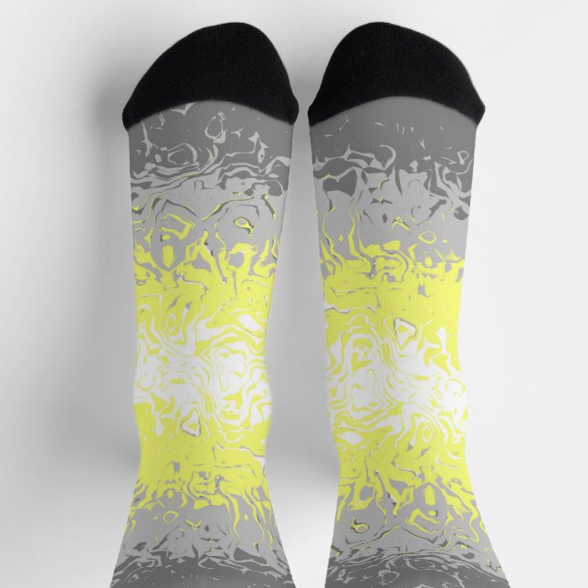 Trippy Squiggg Abstrakt Demigender Pride Flag Socken (Oben)