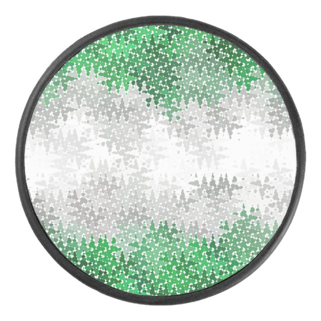 Trippy Squiggg Abstrakt Grayromantic Pride Flag Eishockey Puck (Vorderseite)