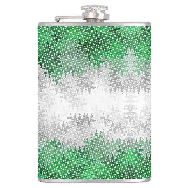 Trippy Squiggg Abstrakt Grayromantic Pride Flag Flachmann (Vorderseite)