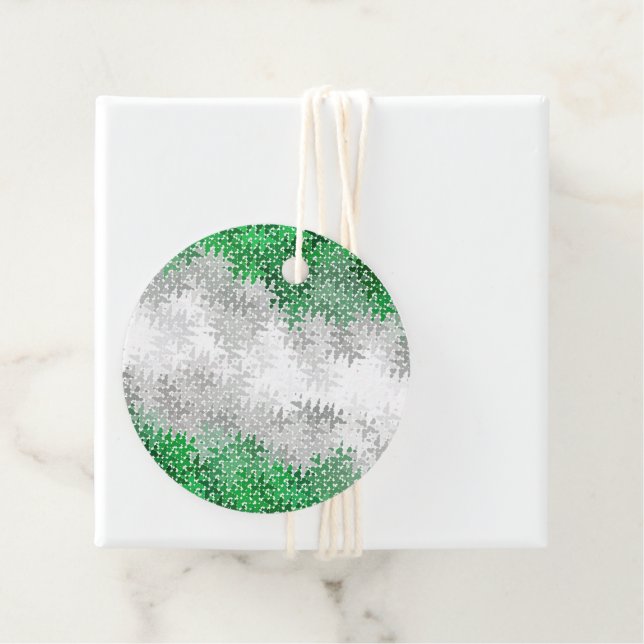 Trippy Squiggg Abstrakt Grayromantic Pride Flag Geschenkanhänger (Beispiel)