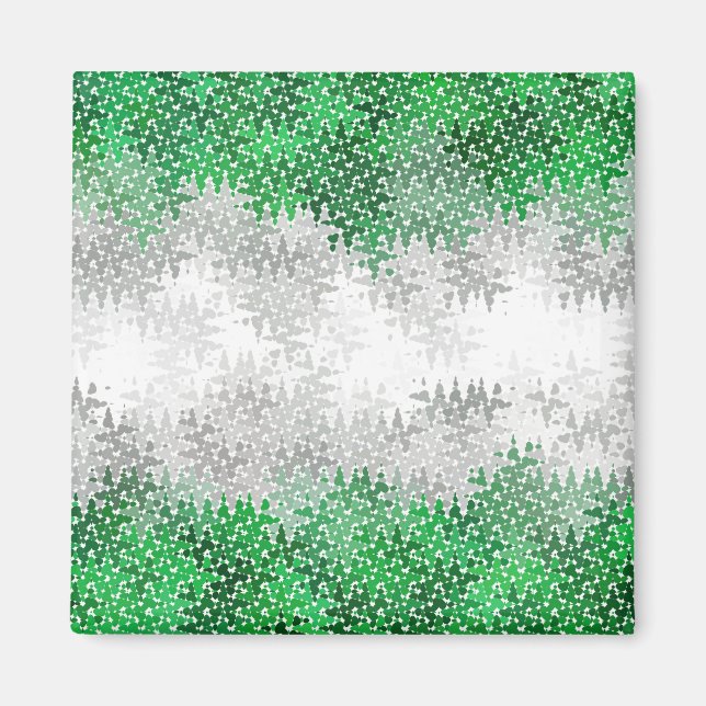 Trippy Squiggg Abstrakt Grayromantic Pride Flag Magnet (Vorne)