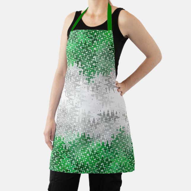 Trippy Squiggg Abstrakt Grayromantic Pride Flag Schürze (InSitu)
