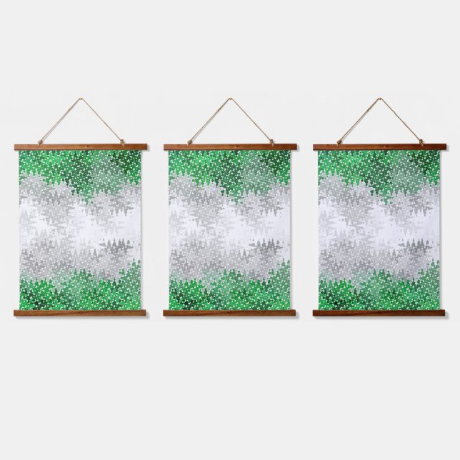 Trippy Squiggg Abstrakt Grayromantic Pride Flag Wandteppich Mit Holzrahmen (Dreifach)