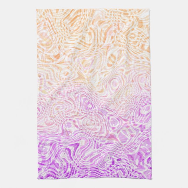 Trippy Squiggly Boho Abstrakt Trixic Prix Flag Geschirrtuch (Vertikal)