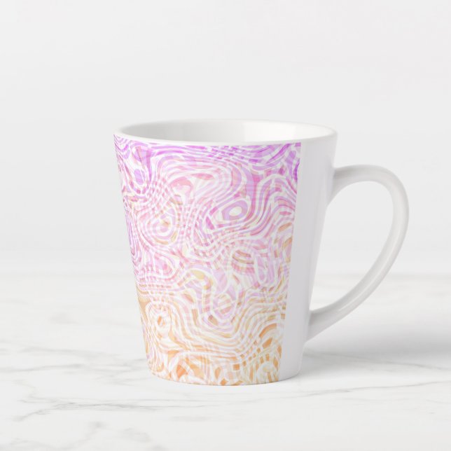 Trippy Squiggly Boho Abstrakt Trixic Prix Flag Milchtasse (Rechts)