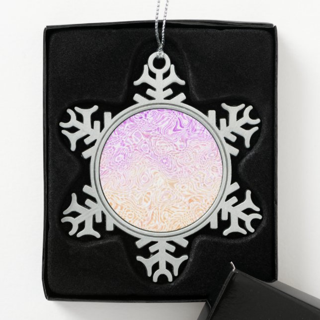 Trippy Squiggly Boho Abstrakt Trixic Prix Flag Schneeflocken Zinn-Ornament (Box)