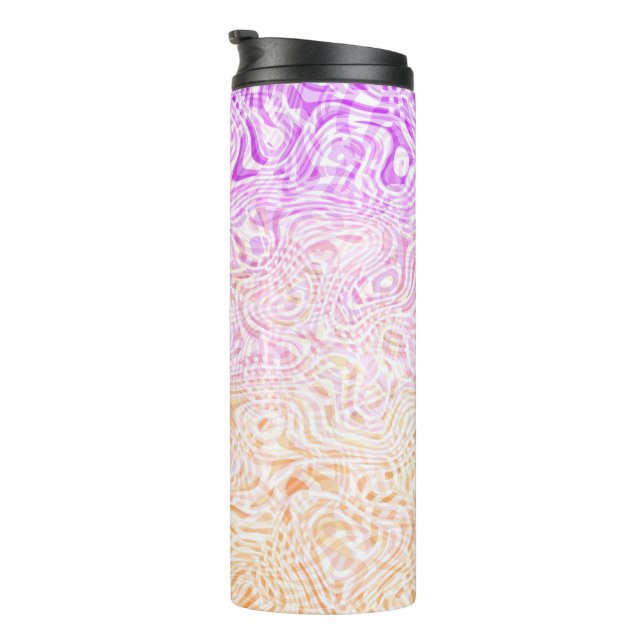Trippy Squiggly Boho Abstrakt Trixic Prix Flag Thermosbecher (Nach rechts gedreht)