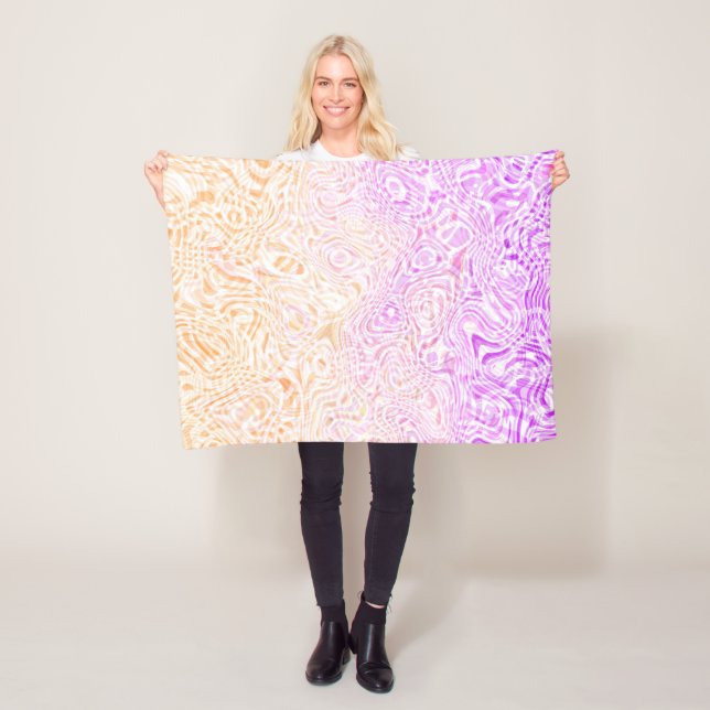 Trippy Squiggly Boho Abstrakte Trixic Pride Flagge Fleecedecke (Beispiel)