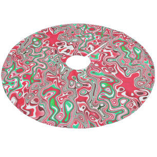 Trippy Squiggly Funky Maximalist Weihnachtsstreife Fleece Weihnachtsbaumdecke