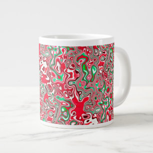 Trippy Squiggly Funky Maximalist Weihnachtsstreife Jumbo-Tasse