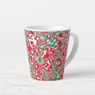 Trippy Squiggly Funky Maximalist Weihnachtsstreife Milchtasse