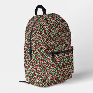 Trippy Squiggly Retro Mod Weihnachts Streifen Must Bedruckter Rucksack