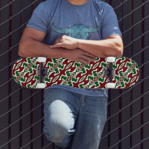 Trippy Squiggly Retro Mod Weihnachts Streifen Must Skateboard