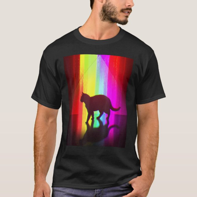 Trippy Surreal Cat Acidwave Aesthetic Surrealism R T-Shirt (Vorderseite)