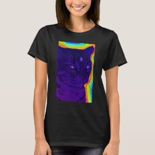 Trippy Surreal Katze Acidwave Ästhetik Surrealismu T-Shirt
