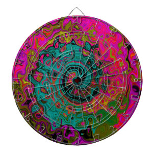 Trippy Türkis Abstrakt Retro Flüssigkeitswirbel Dartscheibe