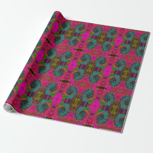 Trippy Türkis Abstrakt Retro Flüssigkeitswirbel Geschenkpapier