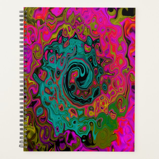 Trippy-Türkis-Abstrakt Retro-Liquid-Swirl Planer (Vorderseite)