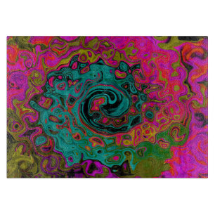 Trippy-Türkis-Abstrakt Retro-Liquid-Swirl Schneidebrett