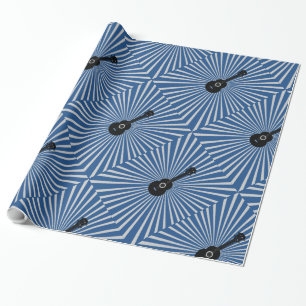 Trippy Ukulele Wrapping Paper - Blau Geschenkpapier