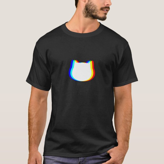 Trippy Vaporwave Cat Halloween Techno Rave EDM Pre T-Shirt (Vorderseite)