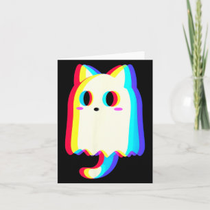 Trippy Vaporwave Geist Katze Halloween Techno Rave Karte