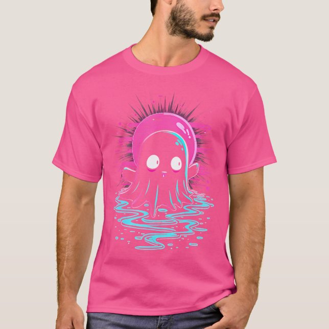 Trippy Vaporwave Ghost Techno Rave Halloween Edm P T-Shirt (Vorderseite)