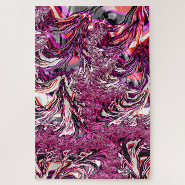 Trippy Vibranding Psychedelic Funky Fraktal Art Puzzle (Vertikal)