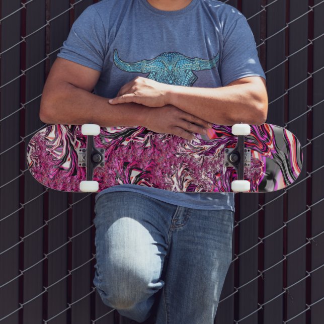 Trippy Vibranding Psychedelic Funky Fraktal Art Skateboard (Außenbereich 3)