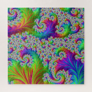 Trippy Vibranff Bold Trippy Rainbow Spiral Fraktal Puzzle