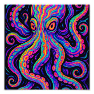 Trippy Vibranus Octopus Fotodruck