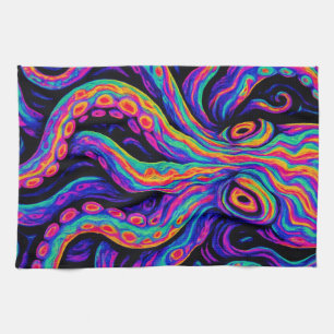 Trippy Vibranus Octopus Geschirrtuch