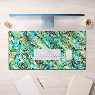 Trippy Vibrany Groovy Boho Hippie Fraktal Marble Schreibtischunterlage