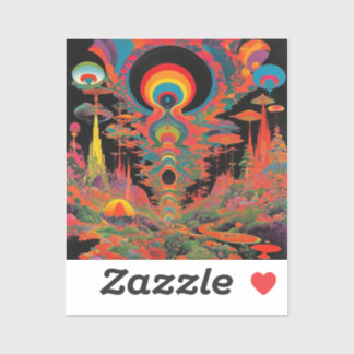 Trippy Vintage 1960er Jahre Psychedelische Retro-K Aufkleber