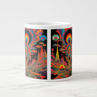 Trippy Vintage 1960er Jahre Psychedelische Retro-K Jumbo-Tasse