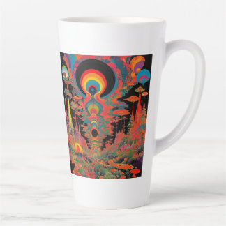 Trippy Vintage 1960er psychedelische Retro-Kunst Milchtasse