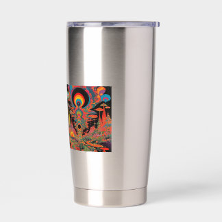 Trippy Vintage 1960er psychedelische Retro-Kunst Thermobecher
