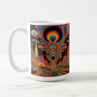 Trippy Vintage 1960s Psychedelic Retro Artwork Kaffeetasse