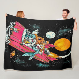 Trippy Vintage Siebzigerjahre Retro Fleecedecke