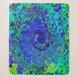 Trippy Violet Blue Abstrakt Retro Liquid Swirl Sherpadecke