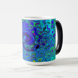 Trippy Violet Blue Abstrakt Retro Liquid Swirl Verwandlungstasse