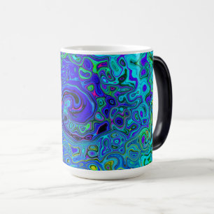 Trippy Violet Blue Abstrakt Retro Liquid Swirl Verwandlungstasse