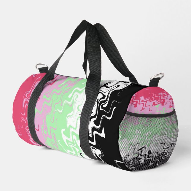 Trippy-Wavy-Abstrakt-Recipromantic-Stolperflagge Duffle Bag (Rechte Ecke)