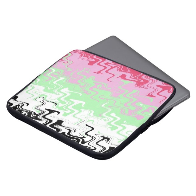 Trippy-Wavy-Abstrakt-Recipromantic-Stolperflagge Laptopschutzhülle (Vorne Oben)