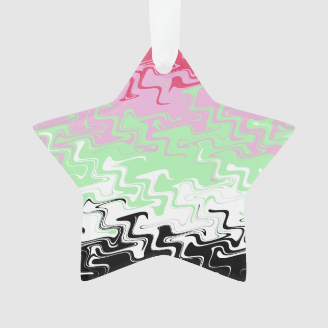 Trippy-Wavy-Abstrakt-Recipromantic-Stolperflagge Ornament (Vorderseite)